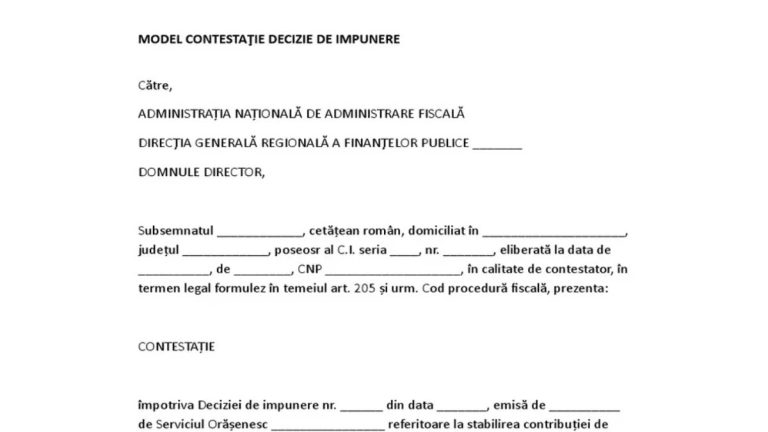 Procedura Contestatie ANAF