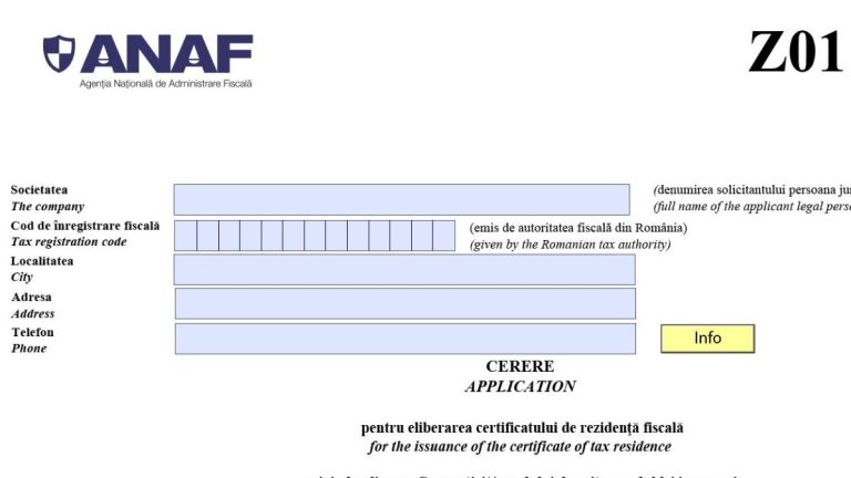 Certificat Rezidenta Fiscala Online
