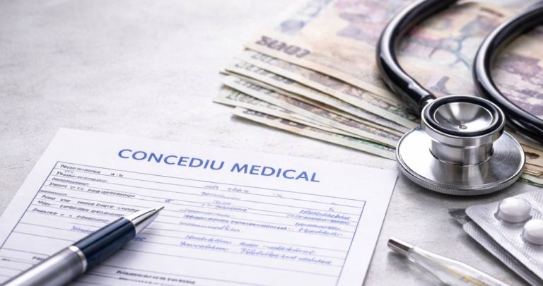 Formular de concediu medical și fișă de la unitatea de primiri urgențe