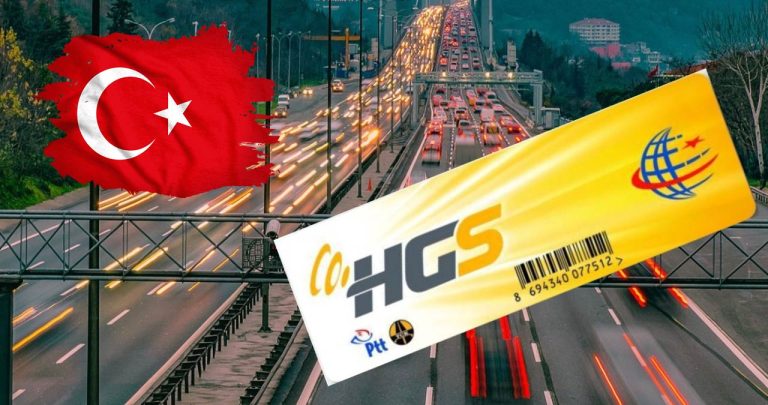 Autocolant HGS lipit pe parbriz acționând ca vinieta Turcia în 2026