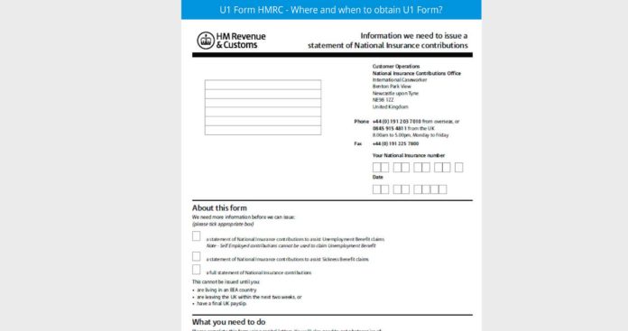 Un cetățean român depunând Documentul Portabil U1 la un ghișeu AJOFM pentru a solicita indemnizația de șomaj după repatriere