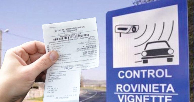 Șofer îngrijorat verificând o chitanță de rovinietă cu numărul de înmatriculare tipărit greșit