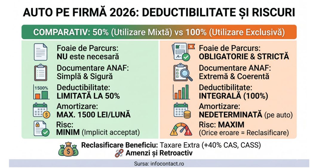 Deductibilitate Auto 50% vs 100%: Ce Verifică ANAF?